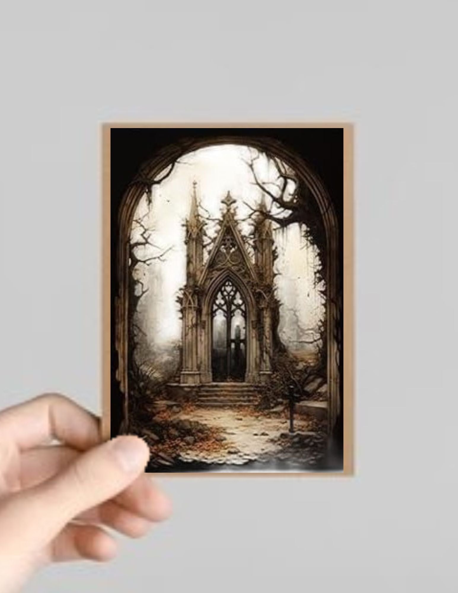 Spooky Gothic Window/Arch Halloween Greeting Cards with Envelope